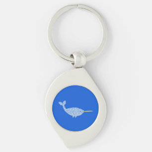 Cute Blue Baby Narwhal Sleutelhanger