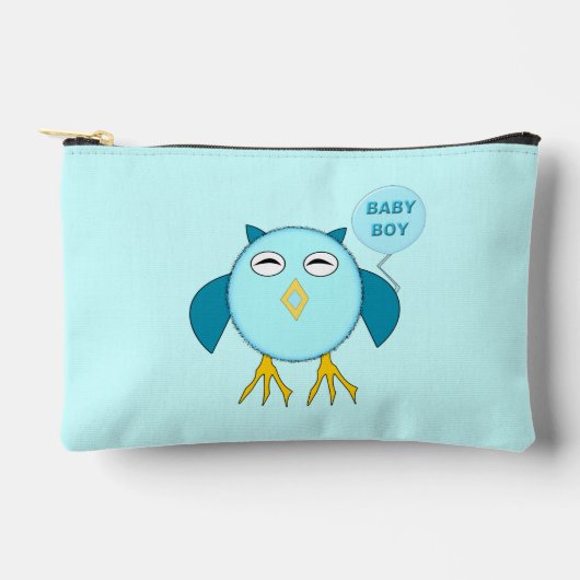 Cute Blue Baby Owl Etui (Voorkant)