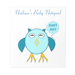 Cute Blue Baby Owl notebook Notitieblok