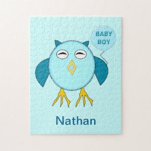 Cute Blue Baby Owl Puzzle Legpuzzel