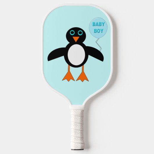 Cute Blue Baby Penguin Pickleball Paddle (Voorkant)