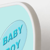 Cute Blue Baby Penguin Pickleball Paddle (Links Detail)