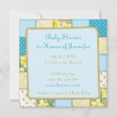 Cute Blue Baby Quilt Baby shower invitation (Dos)