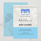Cute Blue Baby Shower Invitation – Baby Boy Custom (Devant / Derrière)
