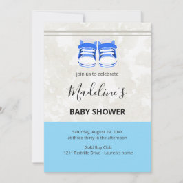 Cute Blue Baby Shower Invitation – Baby Boy Custom Kaart