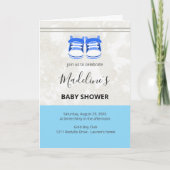 Cute Blue Baby Shower Invitation – Customizable  (Devant)