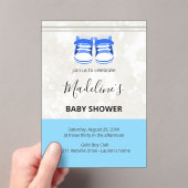 Cute Blue Baby Shower Invitation – Customizable  (In situ (ordinateur de poche))