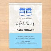 Cute Blue Baby Shower Invitation – Customizable (Recto)