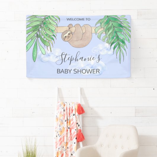 Cute Blue Baby Sleuth Baby shower Spandoek (Insitu)
