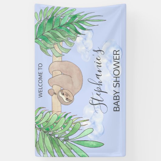 Cute Blue Baby Sleuth Baby shower Spandoek (Verticaal)