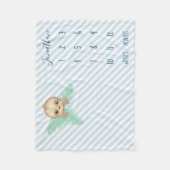 Cute Blue Baby Sloth Baby Milestone Fleece Deken (Voorkant)