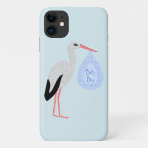 Cute Blue Baby Stork iPhone 11 Hoesje
