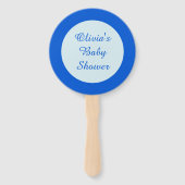 Cute Blue Baby Stork Custom Baby shower Handwaaier (Achterkant)