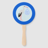 Cute Blue Baby Stork Custom Baby shower Handwaaier (Voorkant)