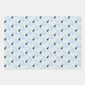 Cute Blue Baby Stork Custom Inpakpapier Vel (Voorkant 2)