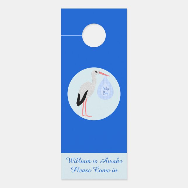 Cute Blue Baby Stork Custom Nursery (Voorkant)