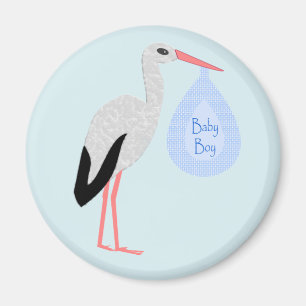 Cute Blue Baby Stork Magneet