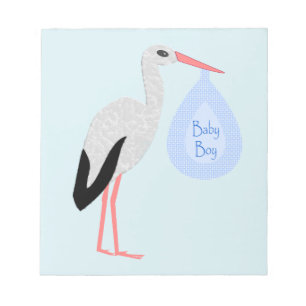 Cute Blue Baby Stork Notitieblok