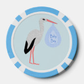 Cute Blue Baby Stork Poker Chips (Achterkant)