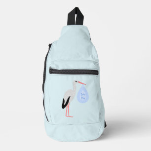 Cute Blue Baby Stork Sling Bag