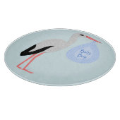 Cute Blue Baby Stork Snijplank (Hoek)