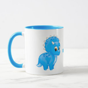 Cute Blue Baby Triceratops Dinosaur Mok