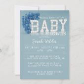 Cute Blue Balloon Arch Boy Baby shower Invitation (Devant)