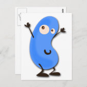 Cute Blue Bean Monster Briefkaart (Voorkant / Achterkant)
