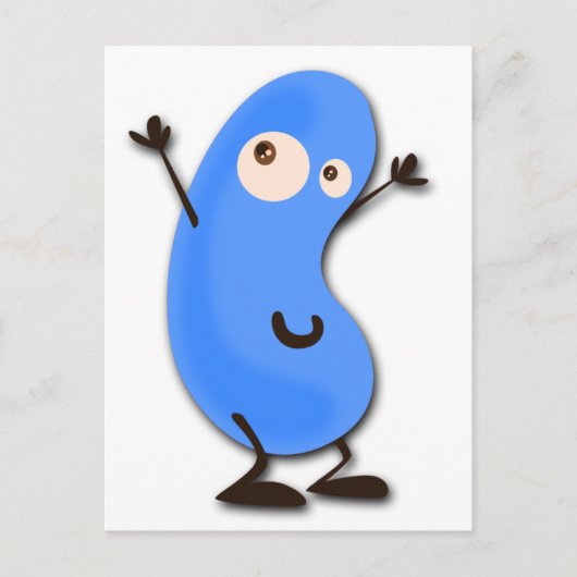 Cute Blue Bean Monster Briefkaart (Voorkant)