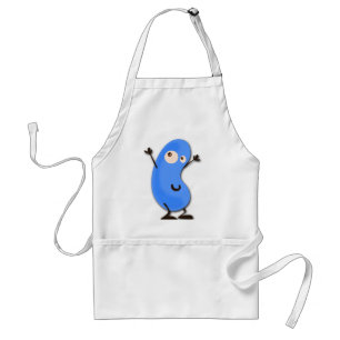 Cute Blue Bean Monster Standaard Schort