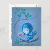 Cute Blue Bird Briefkaart (Voorkant / Achterkant)
