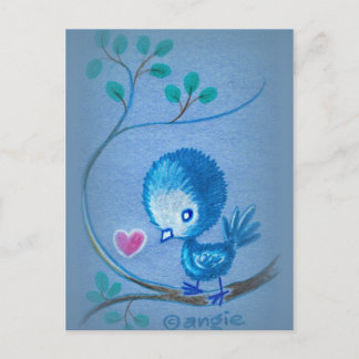 Cute Blue Bird Briefkaart