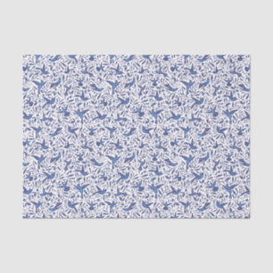 Cute Blue Birds Pattern Tissuepapier