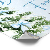 Cute Blue Bows Christmas Tree Food and Drinks Poster (Hoek)