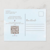 Cute Blue Boy Baby QR Code Social Media Uitnodiging Briefkaart (Achterkant)