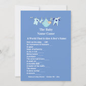 Cute Blue Boy Baby shower Devinant Invitation Jeu (Devant)