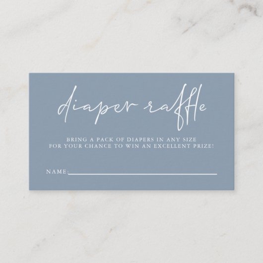 Cute Blue Boys Baby shower Diaper Raffle Informatiekaartje (Voorkant)
