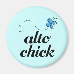 Cute Blue Butterfly Music Alto Chick Gift Magneet
