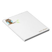 Cute Blue Cartoon Owl Notitieblok (Schuin)