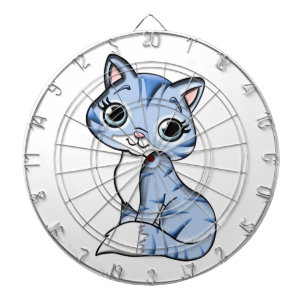 Cute blue cat cartoon dartbord
