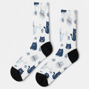 Cute Blue Cats Sokken