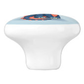 Cute Blue Chibi Dragon Ceramic Knob Keramische Knop (Zijkant)