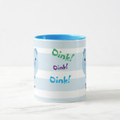 Cute Blue Chubby Pig Mok (Midden)