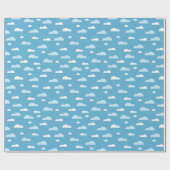 Cute Blue Clouds en Sky Cadeaupapier (Vlak)