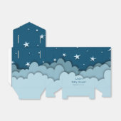 Cute Blue Clouds in Night Baby shower Bedankdoosjes (Uitgevouwen)