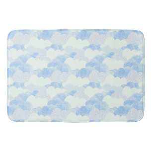Cute Blue Cloudy Sky Abstract Patroon Badmat