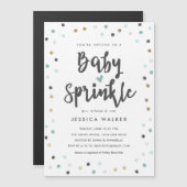 Cute Blue Confetti Type Baby Sprinkle Invitation (Devant / Derrière)