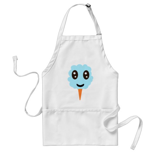 Cute Blue Cotton Snoep Standaard Schort (Voorkant)