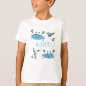 Cute Blue Crab Zee Animals Boy Name T-shirt (Voorkant)