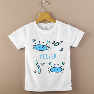 Cute Blue Crab Zee Animals Boy Name T-shirt